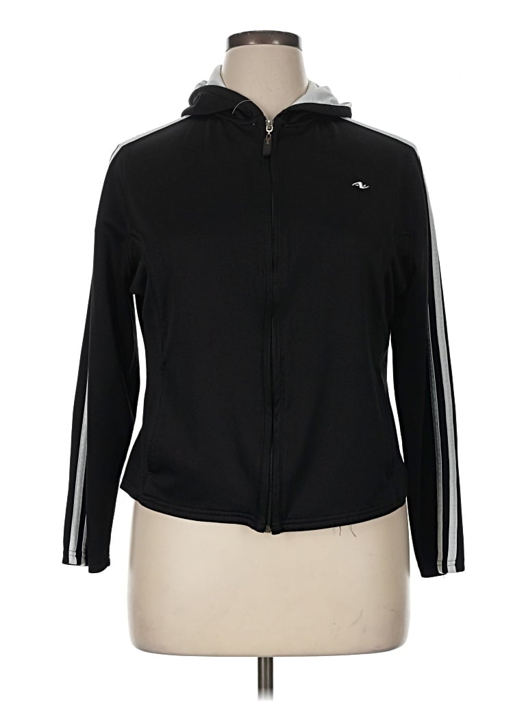 Pre-owned Athletic Works Zip Up Hoodie In Black