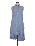 Max Studio 100% Rayon Checkered-gingham Blue Casual Dress Size M - photo 1