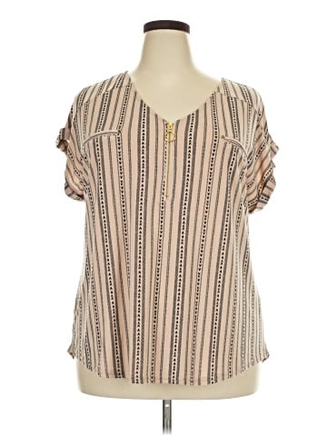 Flower & Feather Short Sleeve Blouse (view 1)