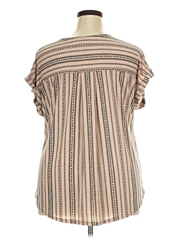 Flower & Feather Short Sleeve Blouse (view 2)