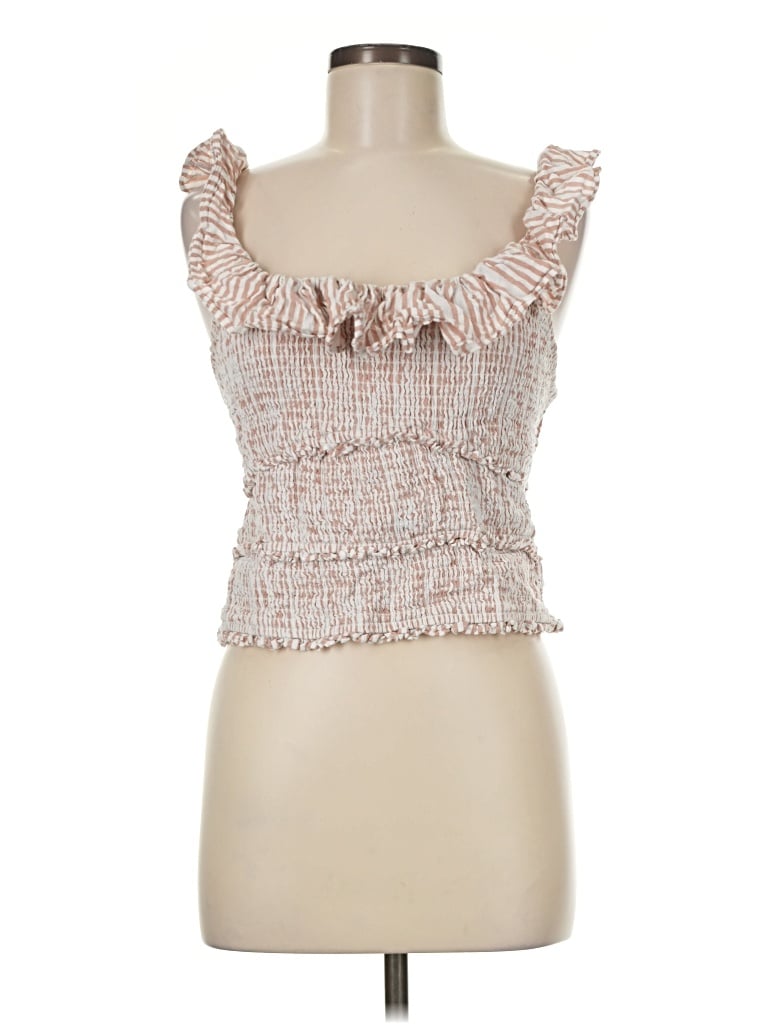 Pre-owned Anthropologie Sleeveless Blouse In Tan