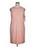 DKNY 100% Polyester Solid Pink Casual Dress Size 14 - photo 1