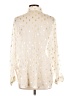 On Twelfth 100% Polyester Polka Dots Ivory Long Sleeve Blouse Size L - photo 2