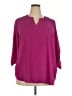 Chaus 100% Polyester Purple 3/4 Sleeve Blouse Size 2X - photo 1