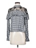 Shein Houndstooth Silver Long Sleeve Blouse Size 4 - photo 1