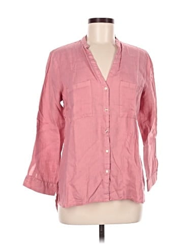 Zara 3/4 Sleeve Button-Down Shirt (view 1)