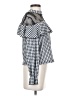 Shein Houndstooth Silver Long Sleeve Blouse Size 4 - photo 4