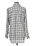 Ann Taylor LOFT 100% Rayon Plaid Silver Long Sleeve Blouse Size M - photo 2