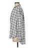 Ann Taylor LOFT 100% Rayon Plaid Silver Long Sleeve Blouse Size M - photo 5