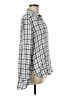 Ann Taylor LOFT 100% Rayon Plaid Silver Long Sleeve Blouse Size M - photo 4