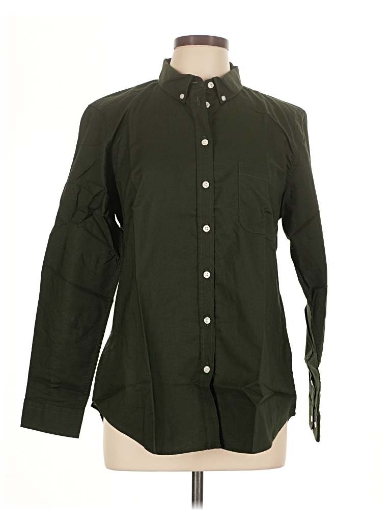 Pre-owned Assorted Brands Long Sleeve Button Down Shirt In Green