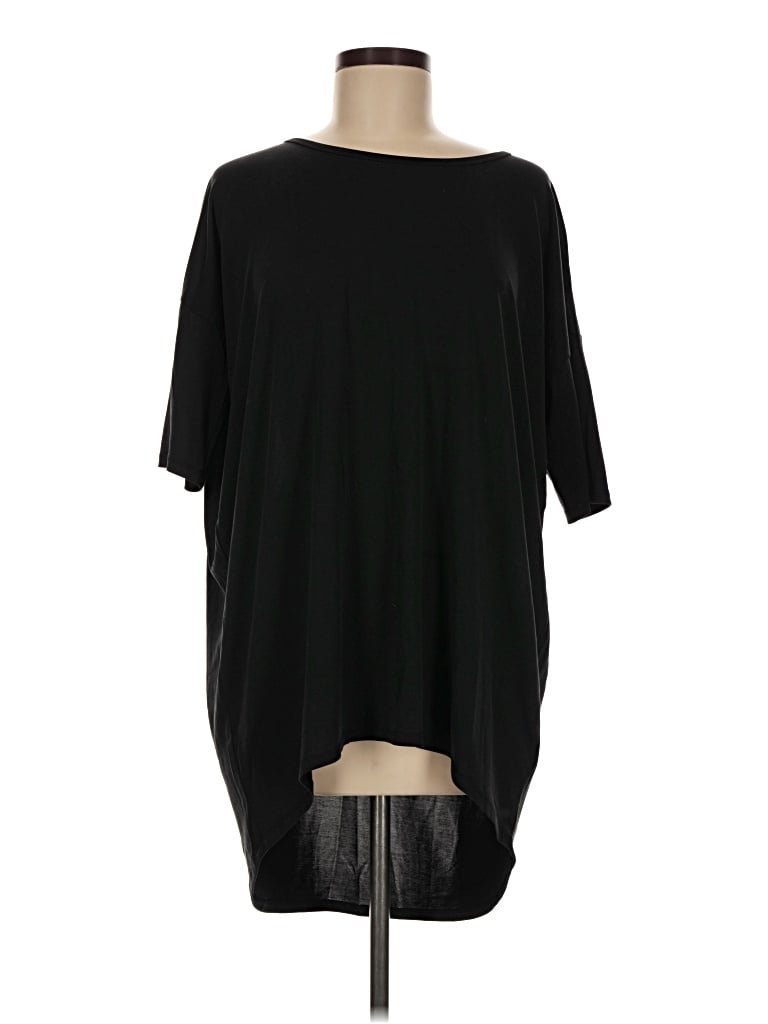 Pre-owned Lularoe Short Sleeve Top Black Boatneck Tops