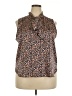 J.Crew 365 100% Polyester Animal Print Brown Sleeveless Blouse Size XXL - photo 1