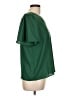 Ann Taylor 100% Polyester Green Short Sleeve Blouse Size L (petite) - photo 4