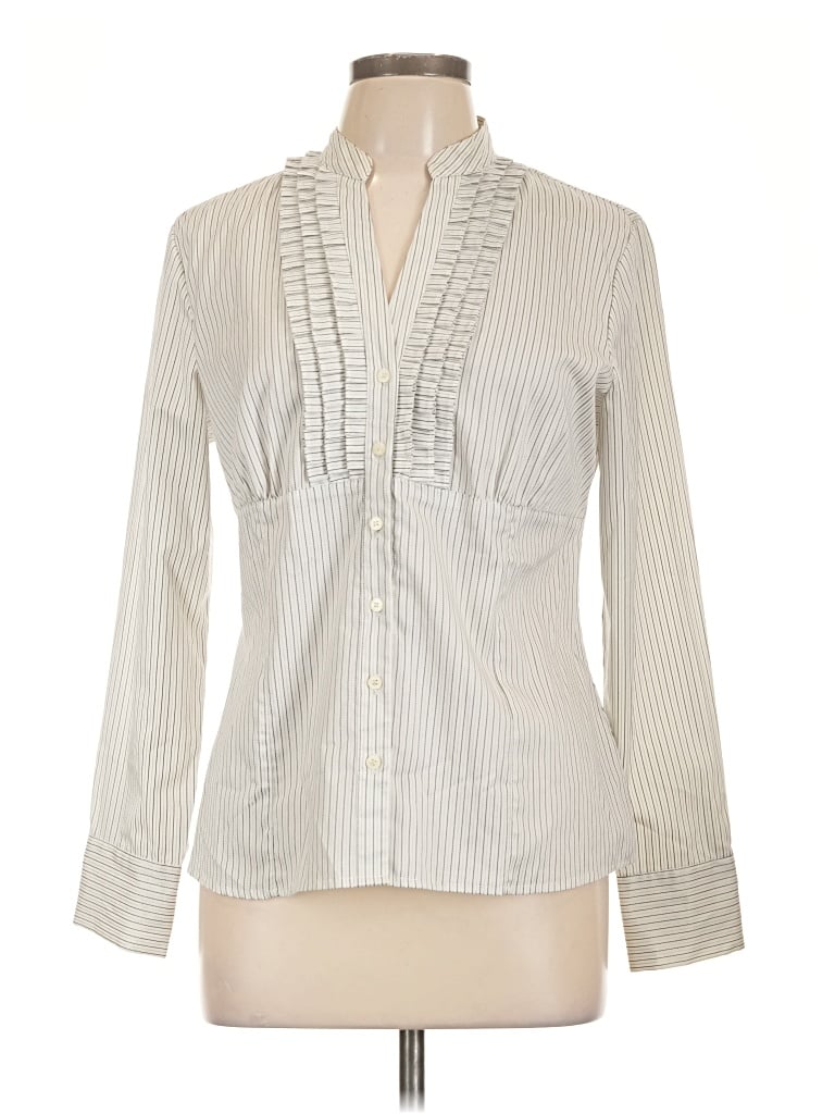 Pre-owned Worthington Long Sleeve Blouse In Ivory