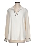 Ann Taylor LOFT 100% Polyester Ivory Long Sleeve Blouse Size L - photo 1