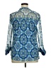 Juniper + Lime 100% Polyester Paisley Blue Long Sleeve Blouse Size XL - photo 2