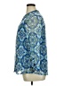 Juniper + Lime 100% Polyester Paisley Blue Long Sleeve Blouse Size XL - photo 5