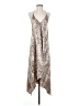 AaKaa 100% Polyester Paisley Tan Casual Dress Size S - photo 1