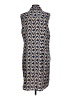 CAbi 100% Polyester Print Blue Casual Dress Size L - photo 2