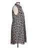CAbi 100% Polyester Print Blue Casual Dress Size L - photo 4