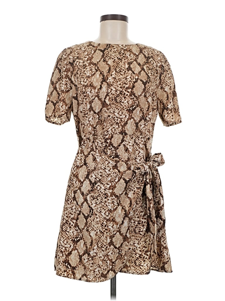 Pre-owned Blu Pepper Casual Dress In Brown