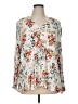 Torrid 100% Rayon Floral Ivory 3/4 Sleeve Blouse Size 1X Plus (1) - photo 1