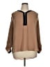 NY Collection 100% Polyester Tan Long Sleeve Blouse Size 1X - photo 1