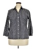 Lands' End 100% Cotton Polka Dots Black 3/4 Sleeve Button-Down Shirt Size 18 - photo 1