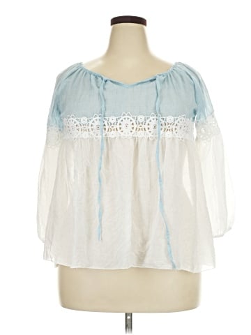 MADE IN ITALY 3/4 Sleeve Blouse (view 1)