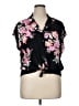 Torrid Floral Black Short Sleeve Blouse Size 1X Plus (1) - photo 1