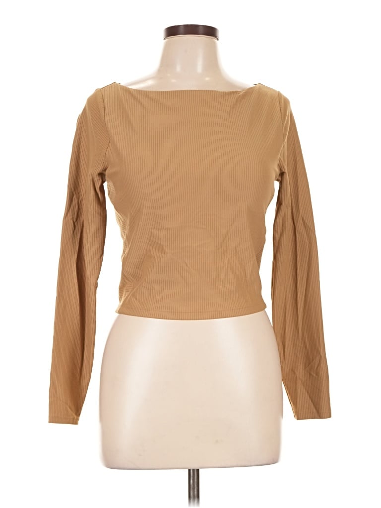 Pre-owned Calia Long Sleeve T-shirt In Tan