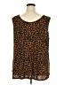 Unbranded Brown Sleeveless Blouse Size 2X - photo 2