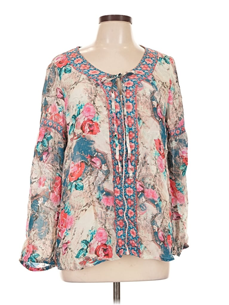 Pre-owned Feathers Long Sleeve Blouse In Ivory