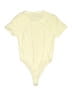 WeWoreWhat 100% Cotton Solid Yellow Bodysuit Size S - photo 2