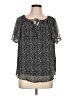 Unbranded 100% Cotton Black Short Sleeve Blouse Size L - photo 1