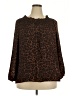 Talbots Outlet 100% Polyester Animal Print Brown 3/4 Sleeve Blouse Size 2X - photo 1
