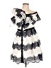 Self-Portrait 100% Polyester White Cocktail Dress Size 10 - photo 1