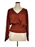 Leyden Brown Long Sleeve Blouse Size XL - photo 1