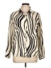 KLD Signature 100% Polyester Animal Print Ivory Long Sleeve Blouse Size L - photo 1