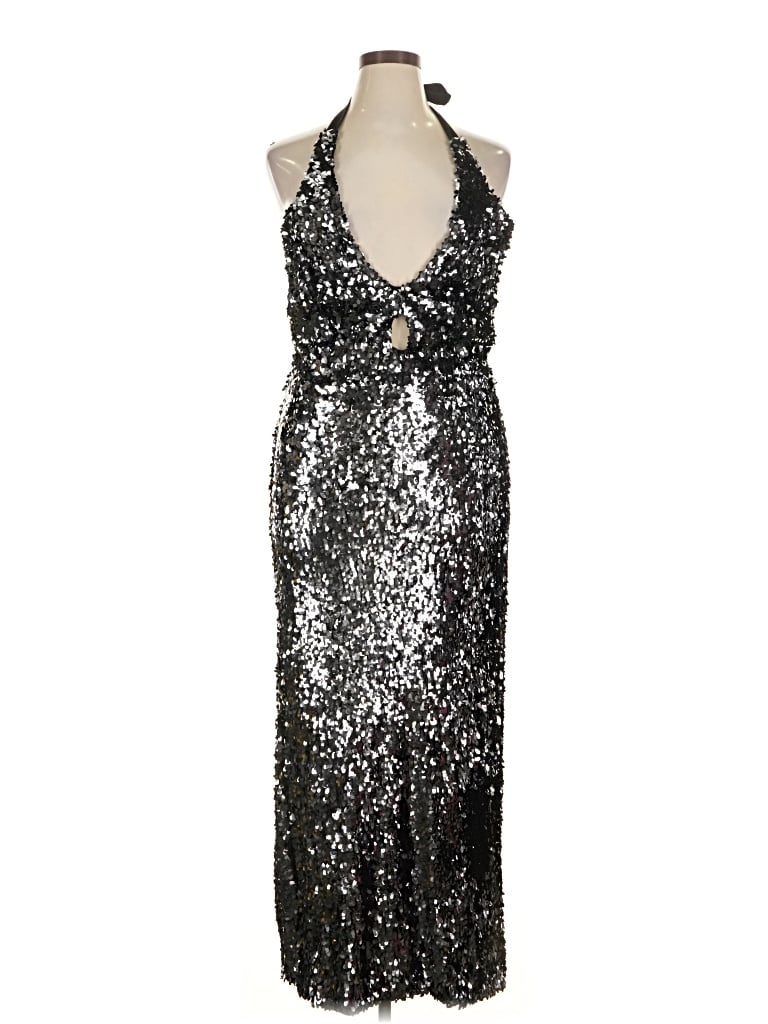 Pre-owned Dress The Population Cocktail Dress In Silver