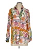 MNG Print Orange Long Sleeve Blouse Size 2 - photo 1