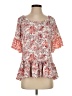 New Directions Red Pink Short Sleeve Blouse Size S - photo 1