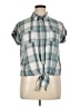 Como Vintage 100% Rayon Plaid Teal Short Sleeve Blouse Size XL - photo 1