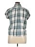 Como Vintage 100% Rayon Plaid Teal Short Sleeve Blouse Size XL - photo 2