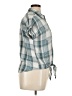 Como Vintage 100% Rayon Plaid Teal Short Sleeve Blouse Size XL - photo 4