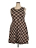 Knitworks Argyle Brown Casual Dress Size 3X - photo 1
