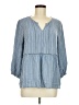 Fever 100% Rayon Blue 3/4 Sleeve Blouse Size M - photo 1