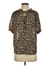 Ann Taylor LOFT 100% Polyester Animal Print Brown Short Sleeve Blouse Size S - photo 1