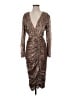 Lavish Alice 100% Polyester Metallic Brown Cocktail Dress Size 2 - photo 1